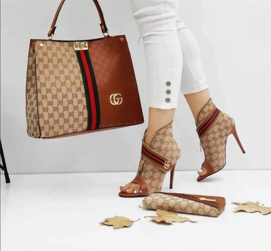 G-3pc Brown Heel Set