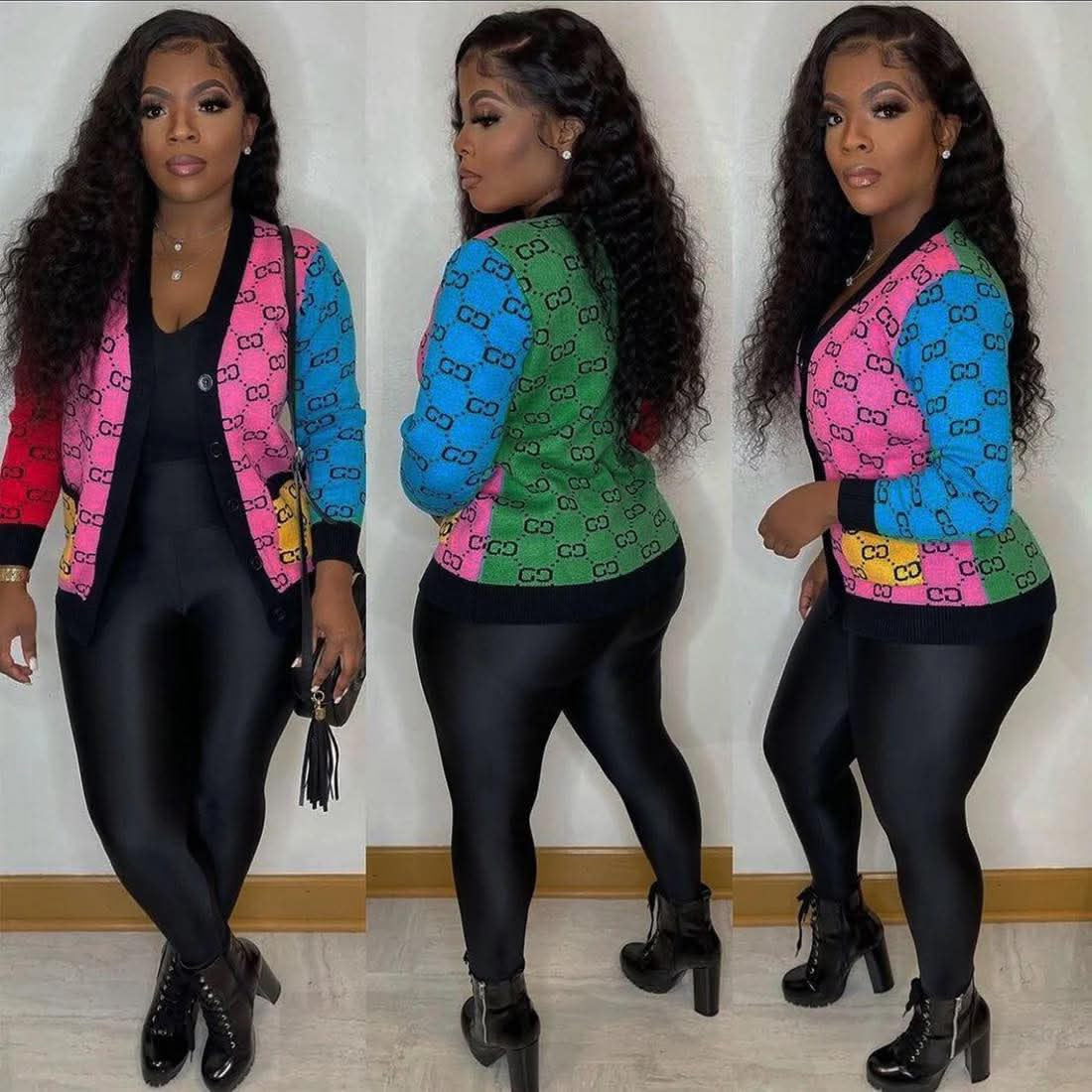 G-Stylish Multicolor Knitted Cardigan
