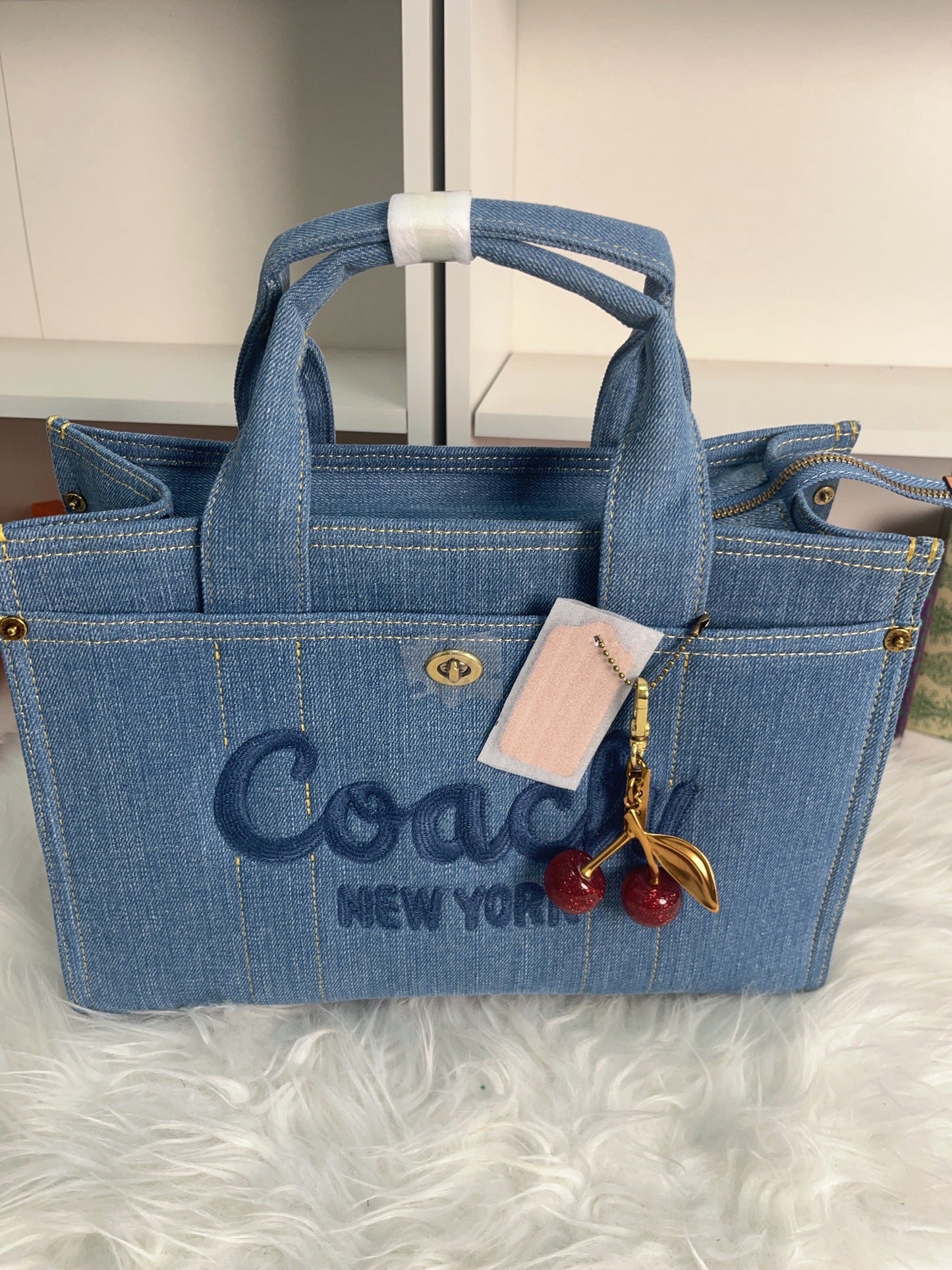 C-Denim Bag with Cherry Charms(KC213)