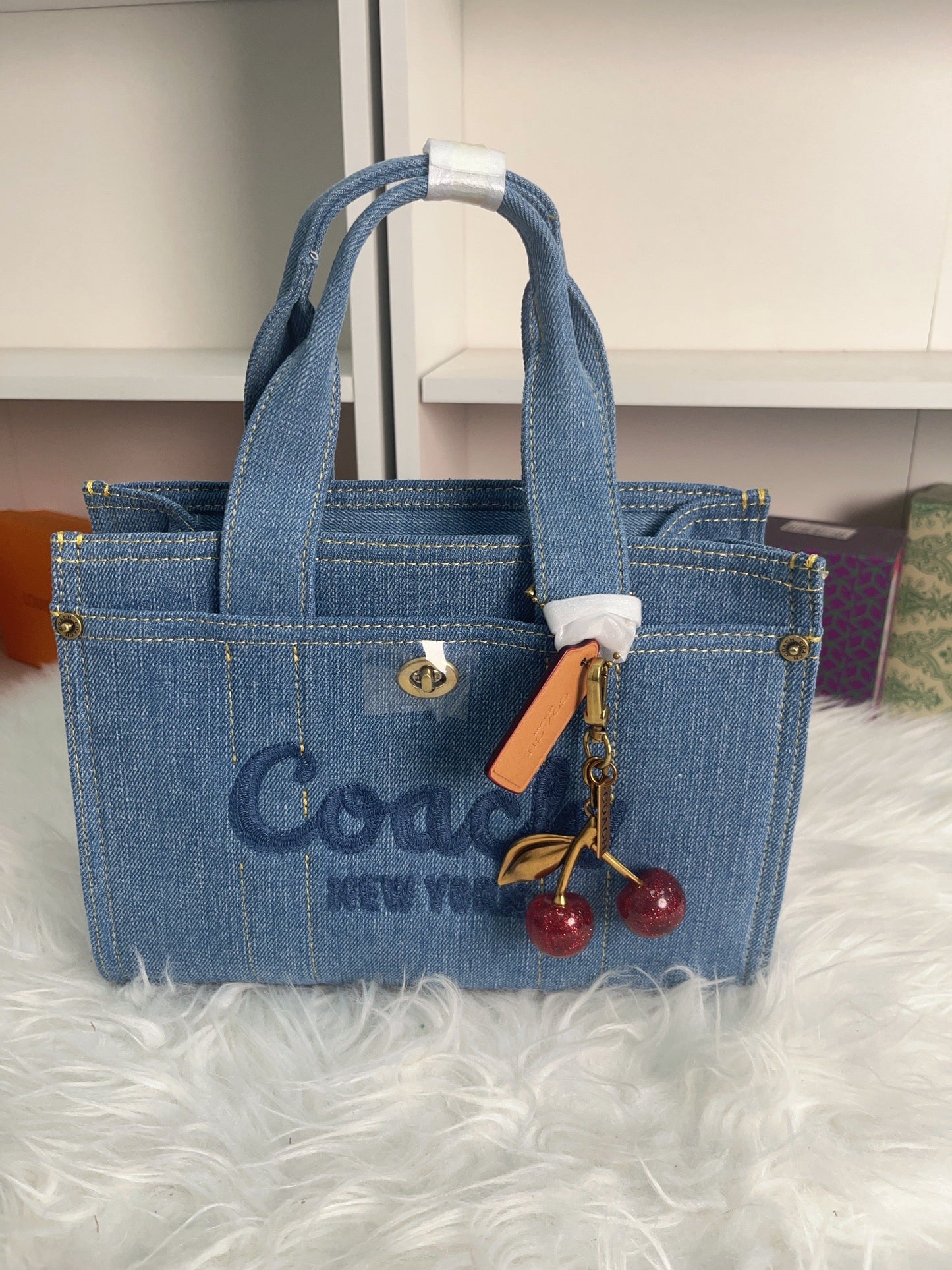C-Denim Bag with Cherry Charms(KC213)