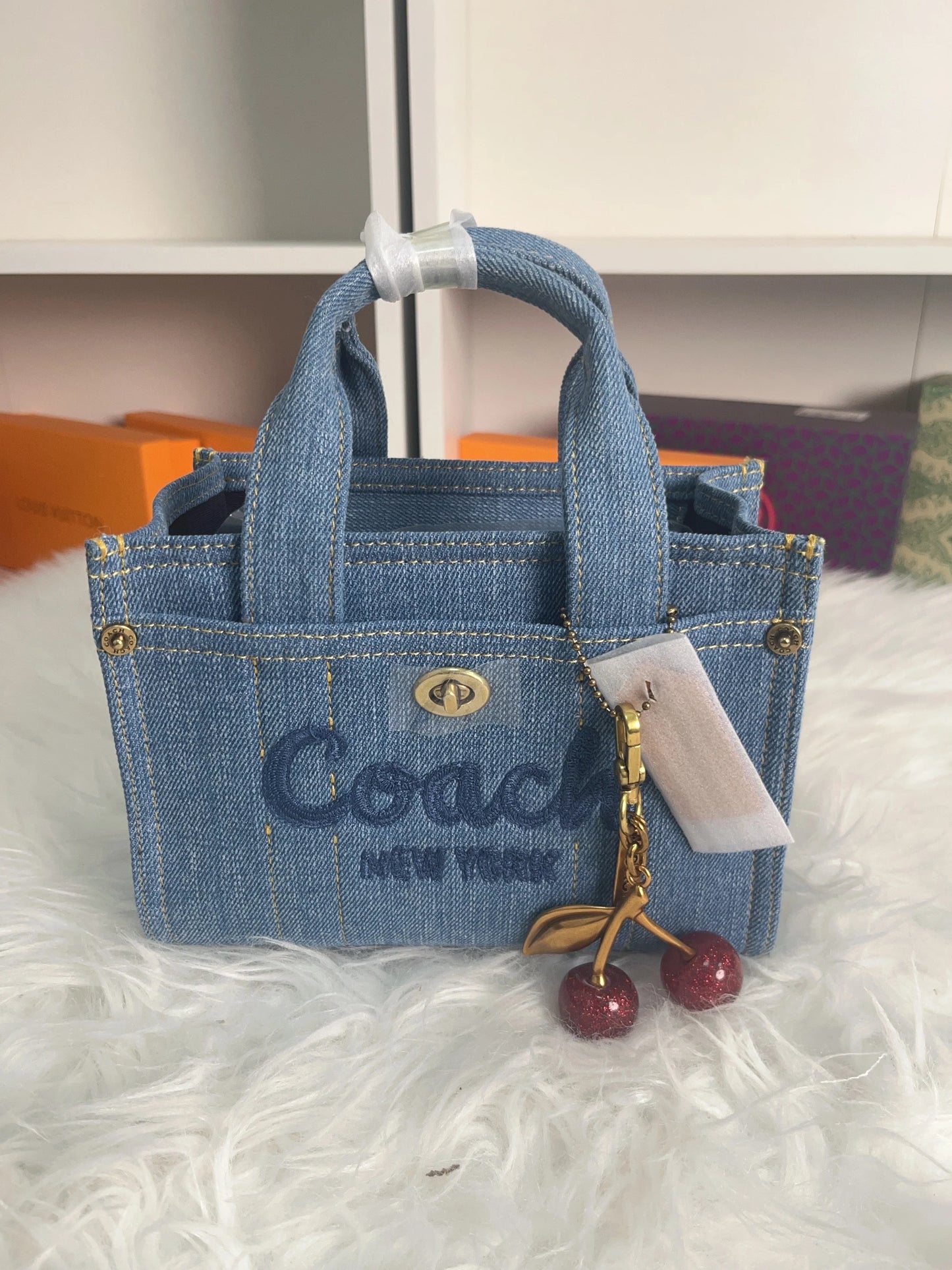 C-Denim Bag with Cherry Charms(KC213)