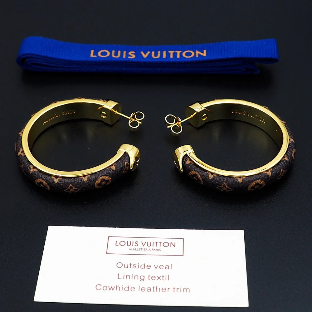 L-Classic Real Leather Made Hoop Earrings (SP211)
