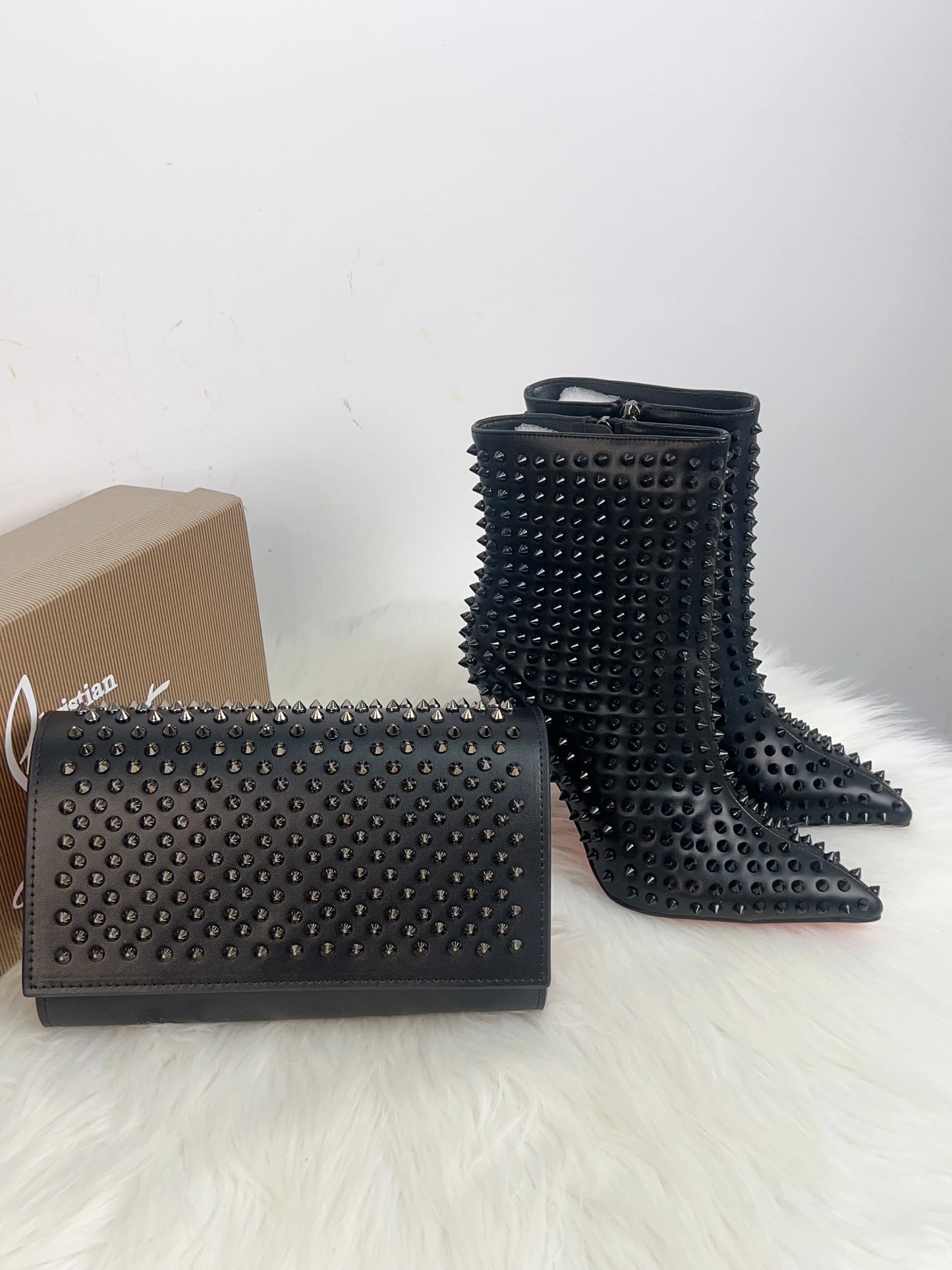 CL- Black Studded Boots&Bag(CL2041)