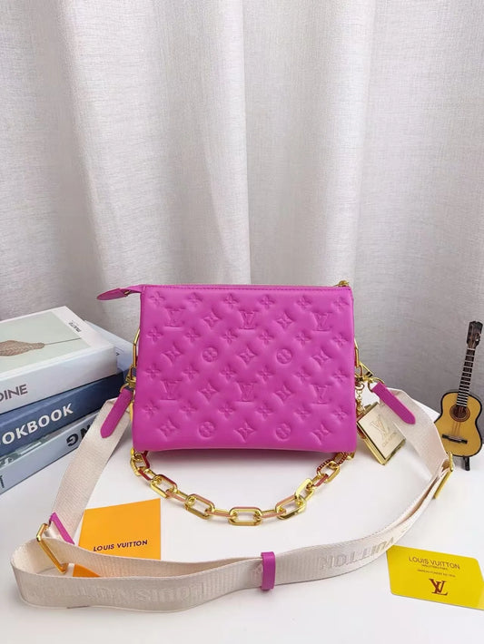 L-Embossed Crossbody Underarm Bag(QC1344)