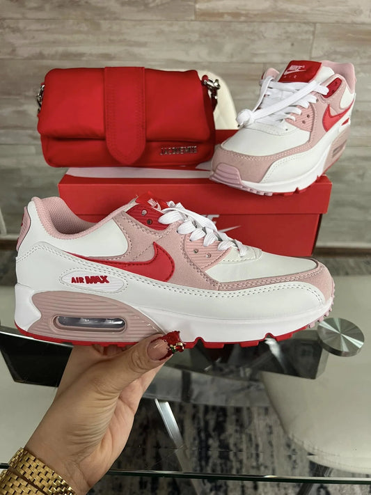 Red And White Shoes & Bag Set(25366)