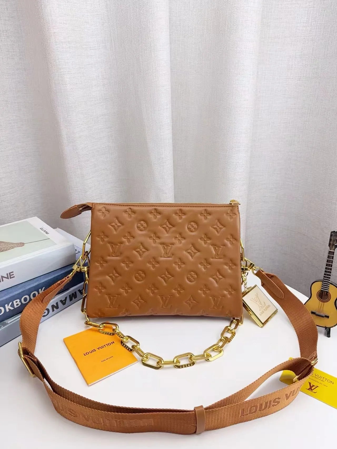 L-Embossed Crossbody Underarm Bag(QC1344)