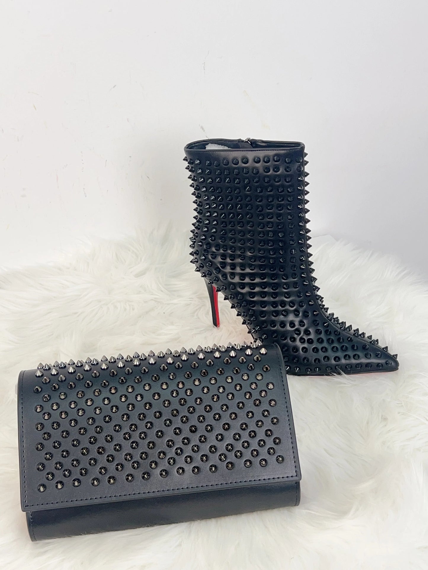 CL- Black Studded Boots&Bag(CL2041)