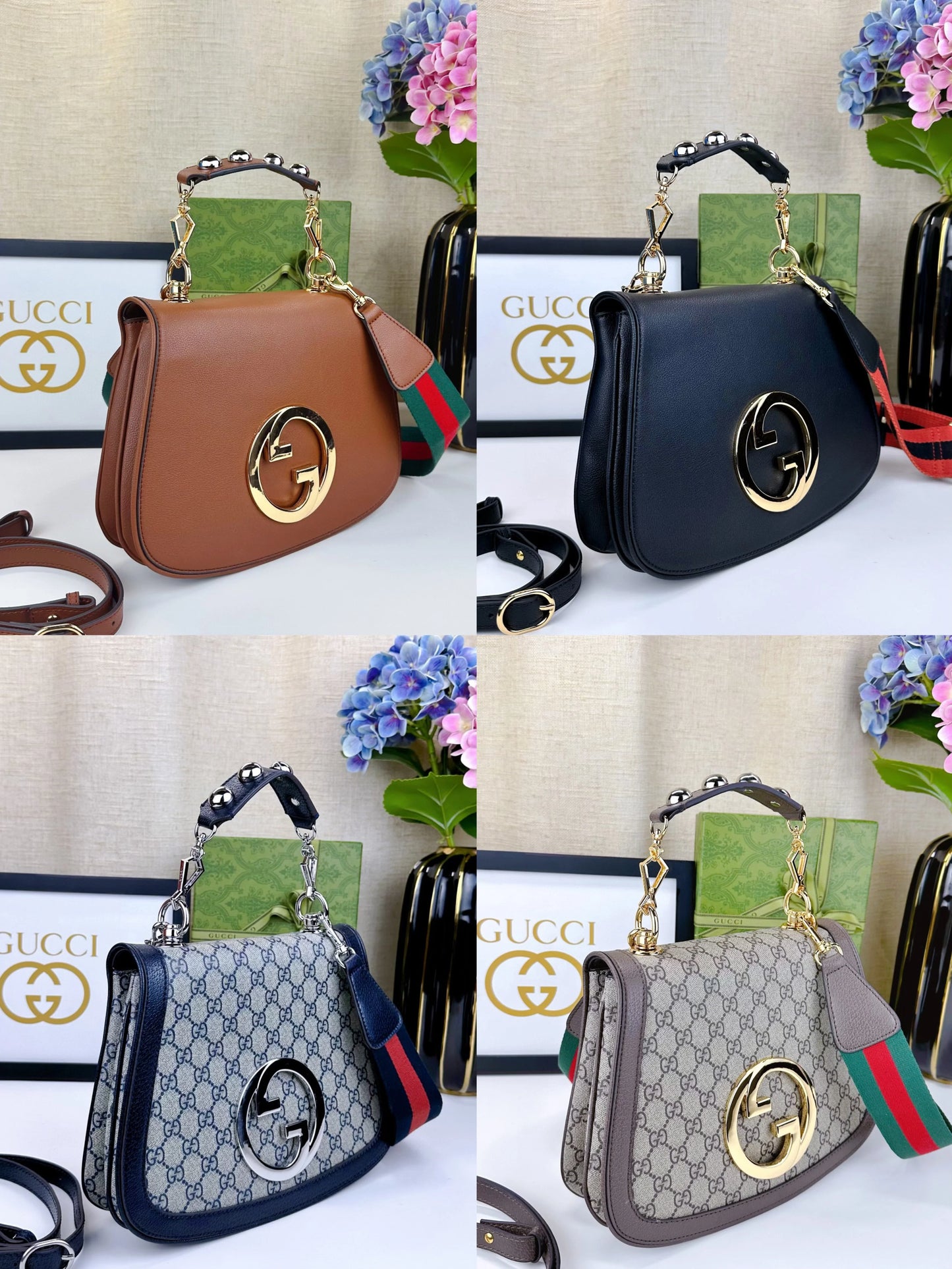G-Round Interlocking Medium Shoulder Bag(699210）