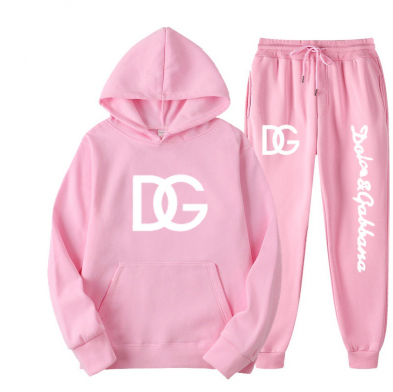 DG-Women's Printed Hooded Sweatshirt 2-Piece Set