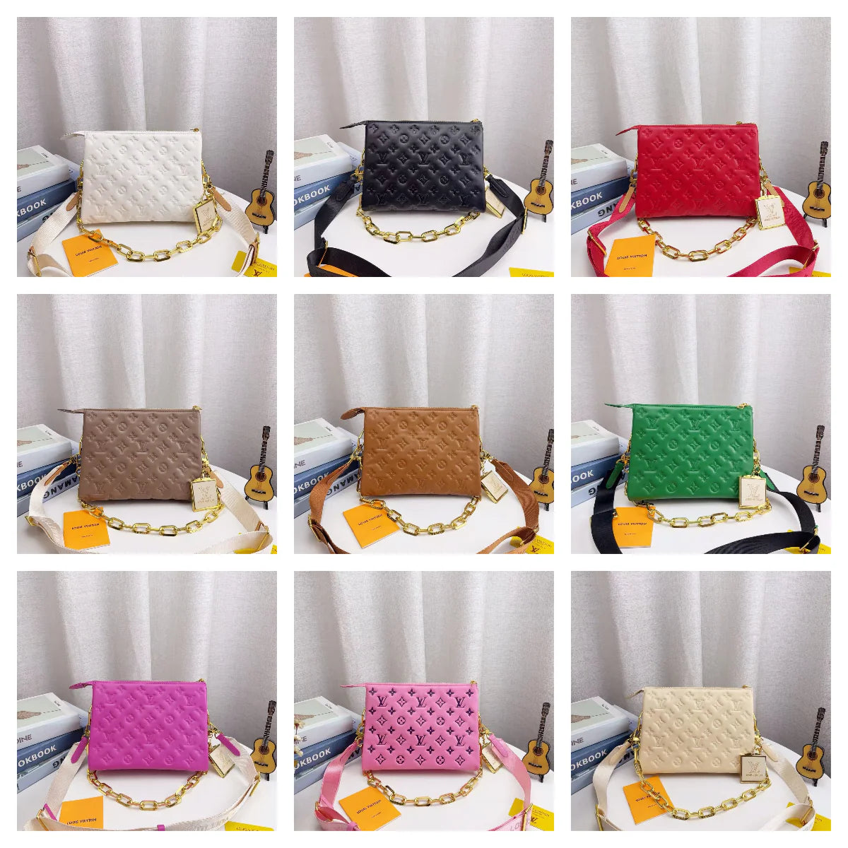 L-Embossed Crossbody Underarm Bag(QC1344)