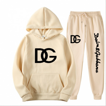 DG-Women's Printed Hooded Sweatshirt 2-Piece Set